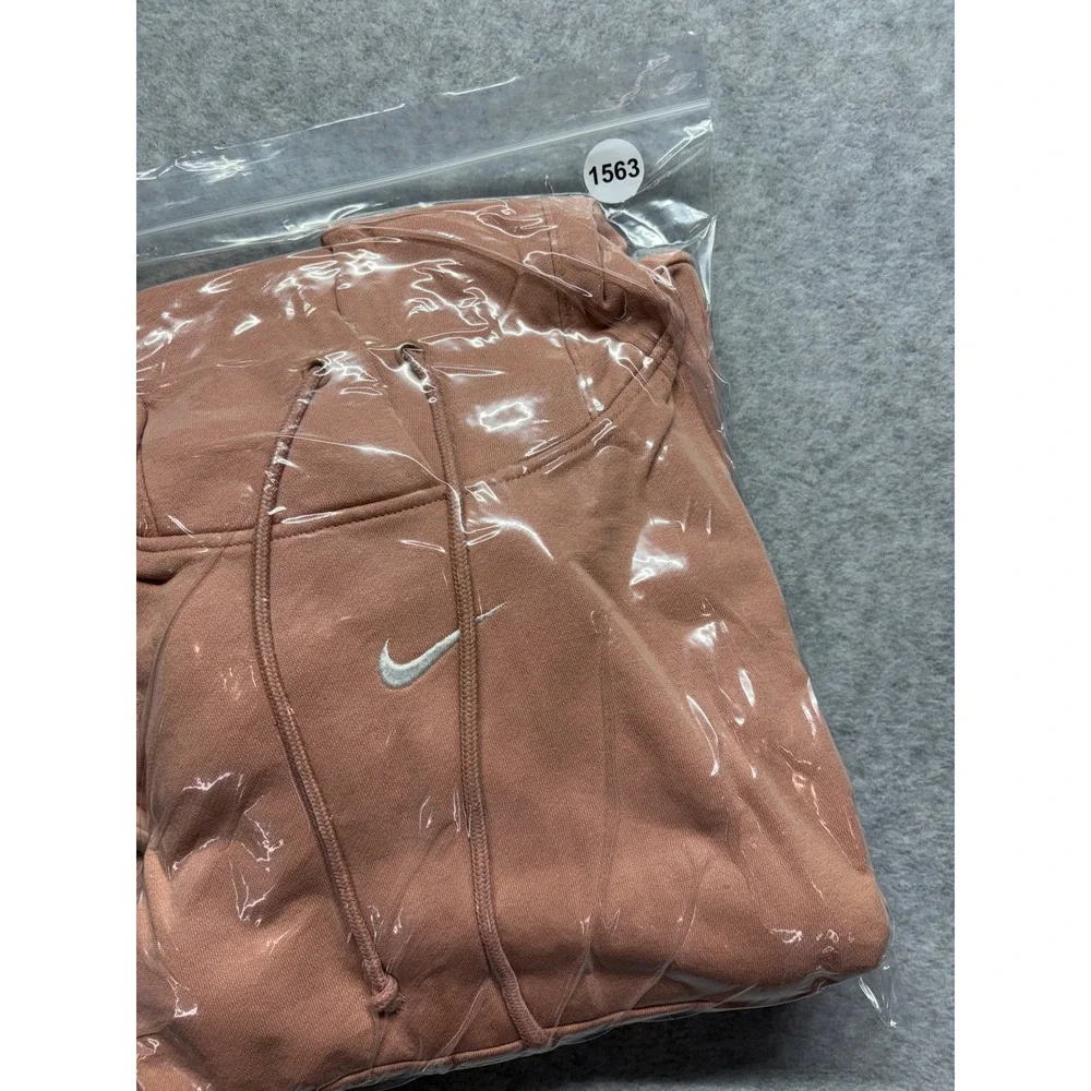 Nike Phoenix Fleece Oversized Cropped Hoodie Terracotta Pink DQ5858-688 Mens M